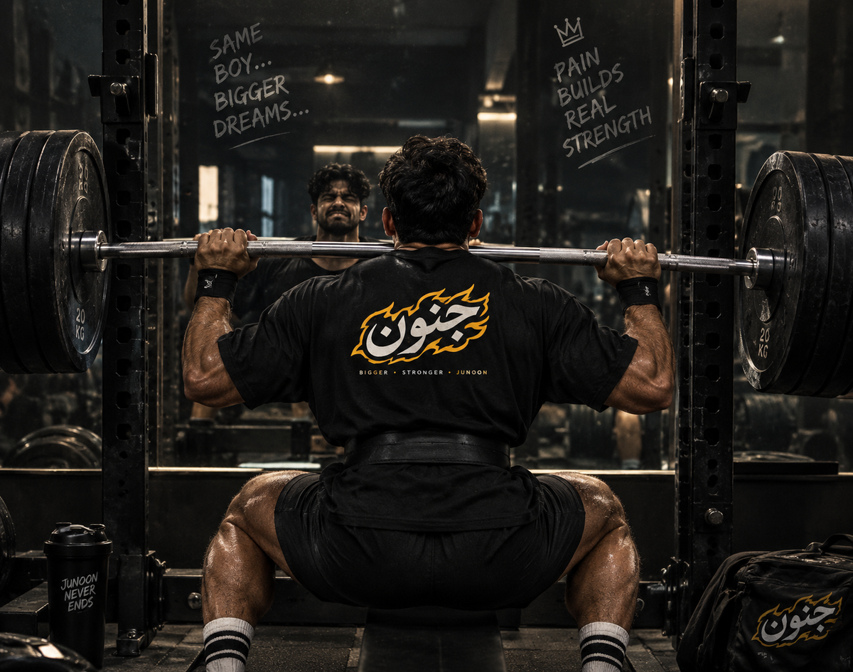 JUNOON - جنون | Bigger Stronger Junoon Oversized Gym T-Shirt