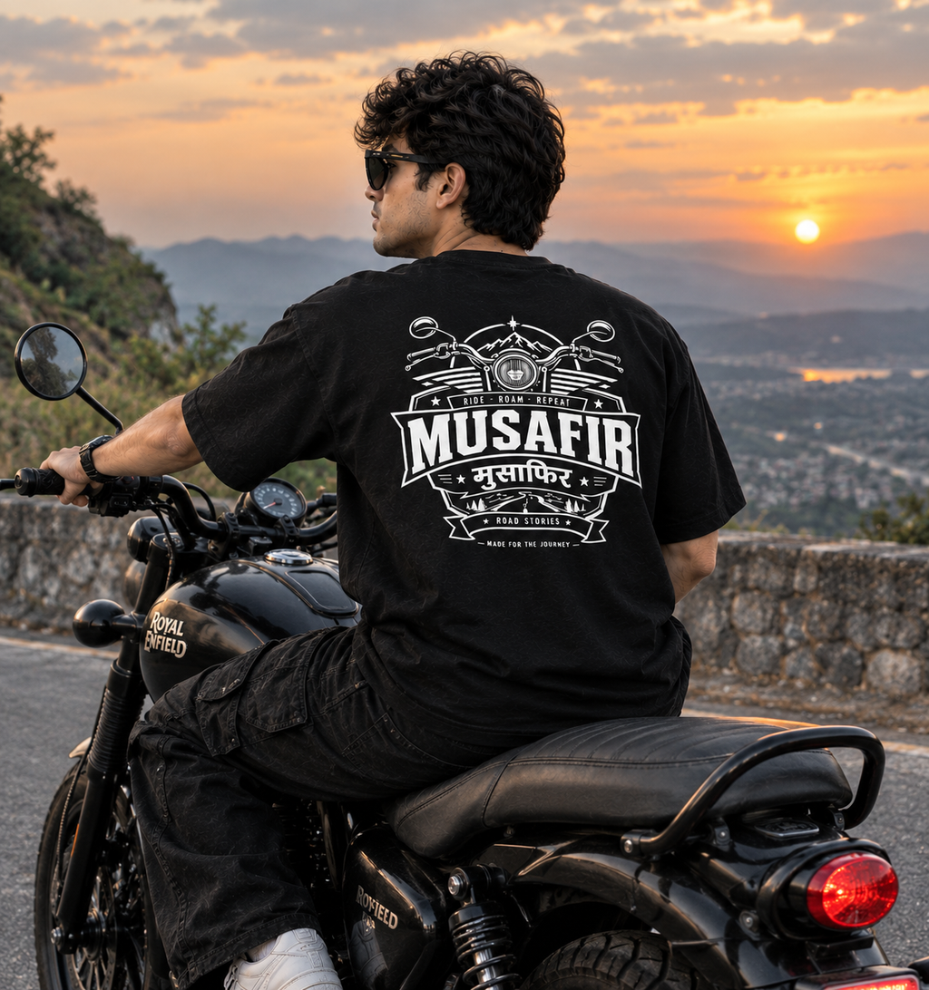 MUSAFIR - Ride Roam Repeat Oversized T-Shirt | Premium Biker Streetwear