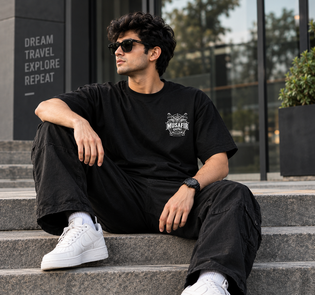 MUSAFIR - Ride Roam Repeat Oversized T-Shirt | Premium Biker Streetwear