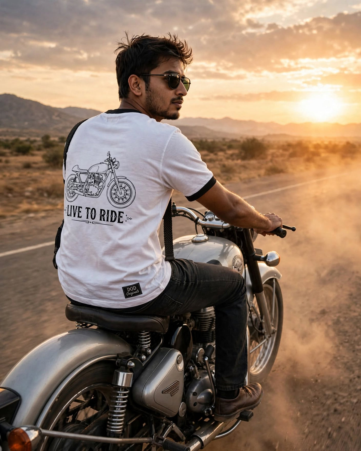 LIVE TO RIDE Ringer T-Shirt | Wanderlust On Two Wheels | Premium Biker Tee